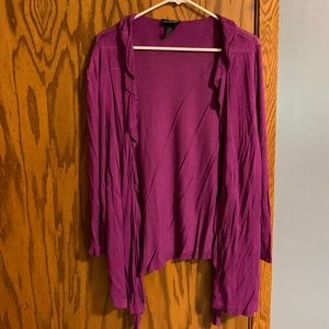 Purple ruffle cardigan